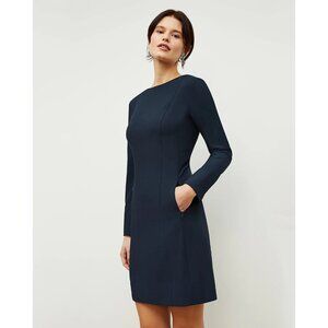 MM LAFLEUR Novara 2.0 Recycled Wondreex Midnight Navy Dress Size 14 NEW NWT